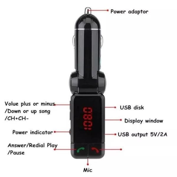 Bluetooth-bilsats MP3-spelare FM-sändarsats Bilsats med SD TF-kort USB-läsare Fjärrkontroll för bilstyling Sänder