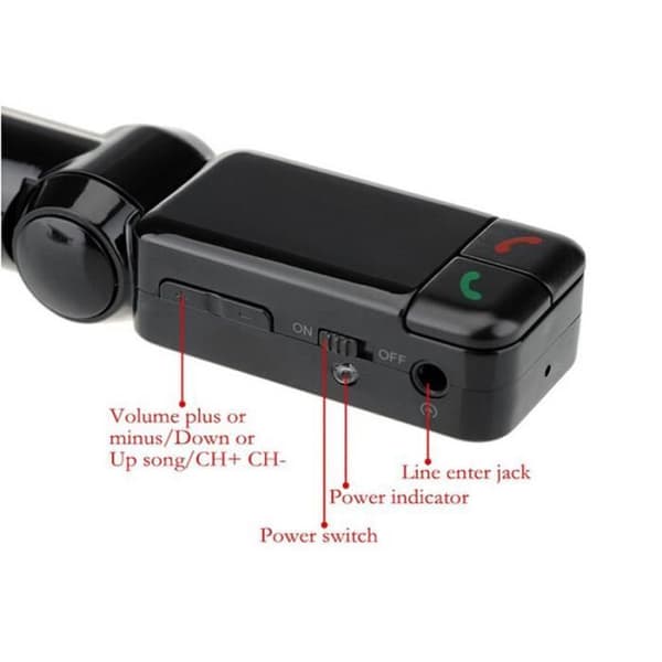 LCD bil Bluetooth MP3 Kit FM-sändare USB handsfree laddare för iPhone WSJ50428161A_1909