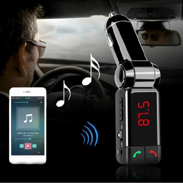 LCD bil Bluetooth MP3 Kit FM-sändare USB handsfree laddare för iPhone WSJ50428161A_1909