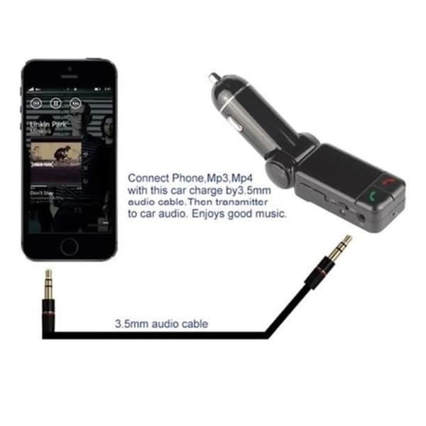BC06 Multi-Use FM-sändare Bil Bluetooth MP3-spelare 2 USB-portar 3,5 mm port Telefonknapp