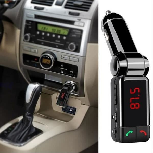 Bil Bluetooth FM-sändare Bil MP3-spelare med LED-skärm Dubbel USB och cigarettändare