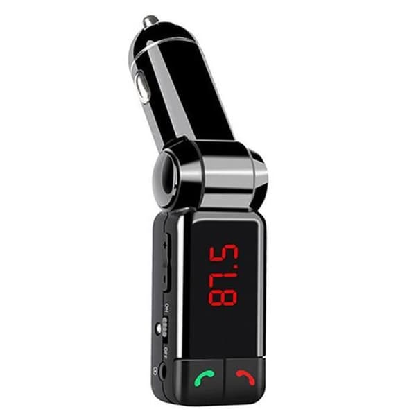 SODIAL(R) LCD Bluetooth-bilsats MP3 FM-sändare Trådlös USB-laddare Handsfree Bärbar Svart