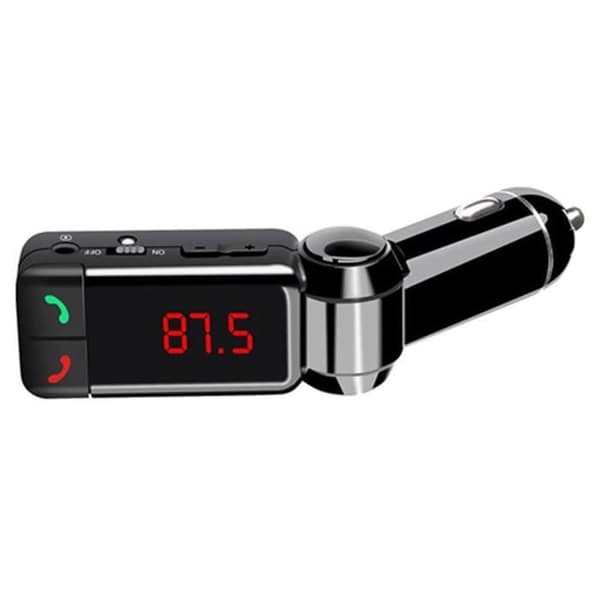 SODIAL(R) LCD Bluetooth-bilsats MP3 FM-sändare Trådlös USB-laddare Handsfree Bärbar Svart