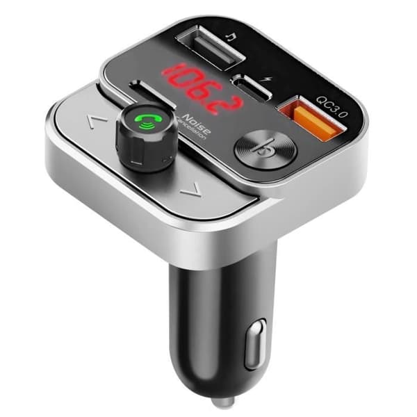 FM-sändare - SWISSTEN - Bluetooth - USB-C laddare - Handsfree - Svart