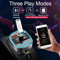 Miniatyrbild 3 av 4: Bluetooth 5.0 FM-sändare - GOBRO - Bilmodulator - QC3.0 USB-laddare - Handsfree - Trådlöst ljud