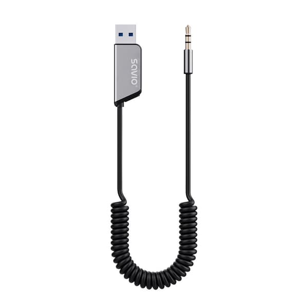 Savio TR-16 Sender AUX-adapter med håndfri funktion, Bluetooth 5.3, Google Assistant/Siri