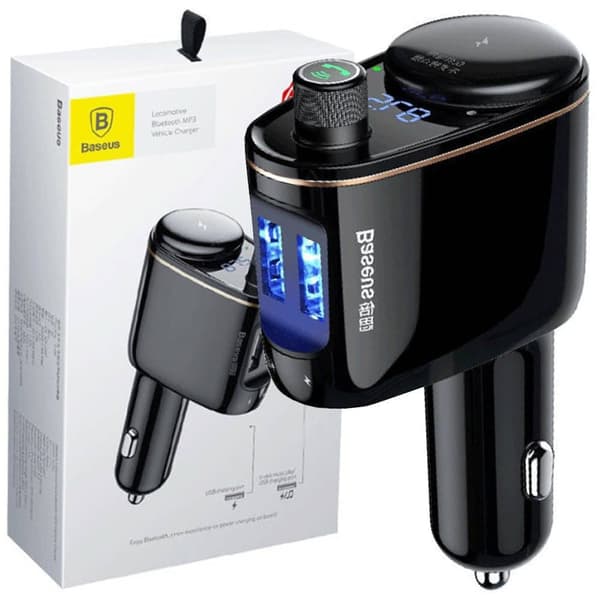 Baseus S-06 Bluetooth/USB bil FM-sender (Overseas Edition) - Svart