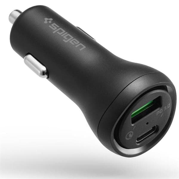 SPIGEN STEADIBOOST F31QC 2-PORTS BILLADER PD27W/QC3.0 SVART