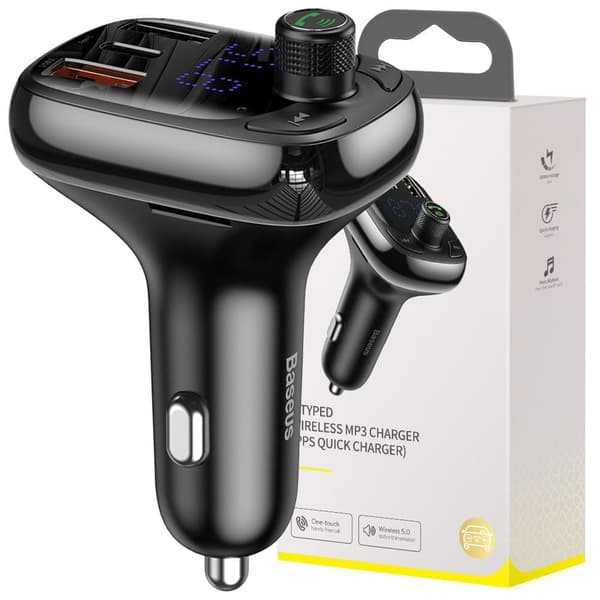 Bluetooth-sender/lader Baseus S-13 (Overseas Edition) for bil - svart