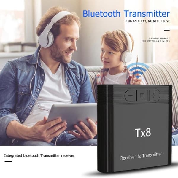 2-i-1 Bluetooth-sendermottakeradapter for musikklydmottaker