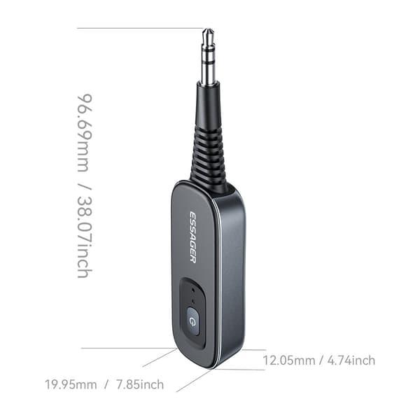 Bilstereo Bluetooth-sendermottaker 3,5 mm AUX-adapter for høyttalerforsterker