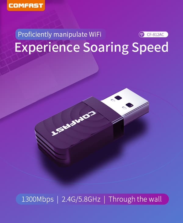 INF Trådlös WiFi-adapter - Svart 0