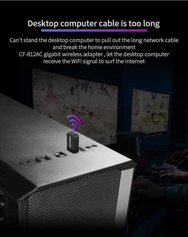 INF Trådlös WiFi-adapter - Svart 0