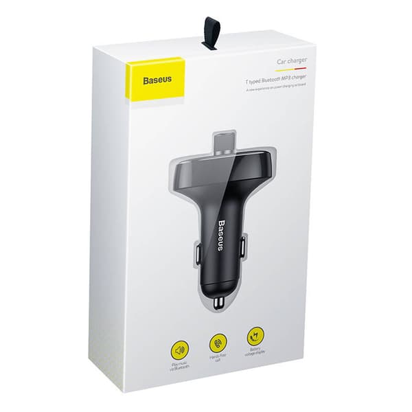 Sender FM Baseus T-type S-09 Bluetooth (svart)
