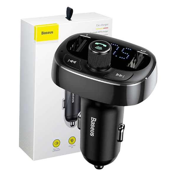 Sender FM Baseus T-type S-09 Bluetooth (svart)