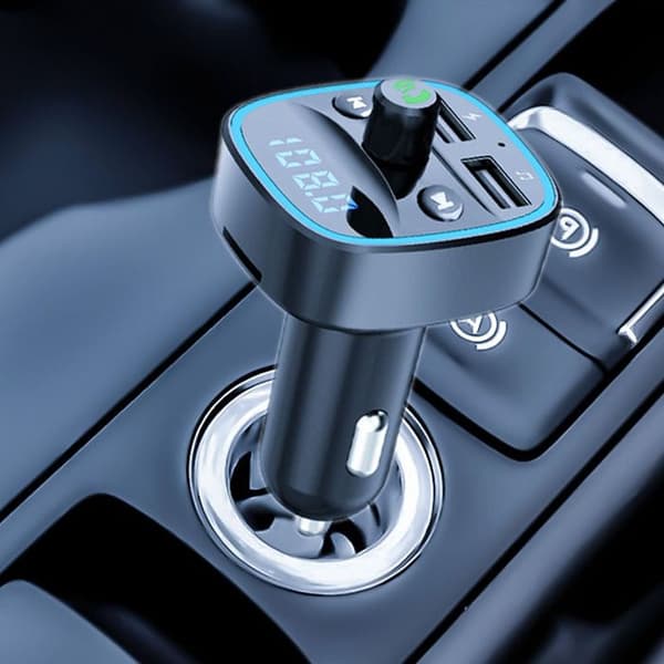 Bluetooth FM-sändare, Bluetooth MP3-spelare Trådlös radioadaptersats FM-sändare Billaddare, handsfreesamtal