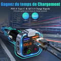 Miniatyrbild 3 av 4: LENCENT Bluetooth Car FM-sändare 5.0, PD 20W +18W QC3.0 Snabbladdare, djupbasstöd, USB-minne, handsfreesamtal