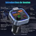 Miniatyrbild 4 av 4: LENCENT Bluetooth Car FM-sändare 5.0, PD 20W +18W QC3.0 Snabbladdare, djupbasstöd, USB-minne, handsfreesamtal