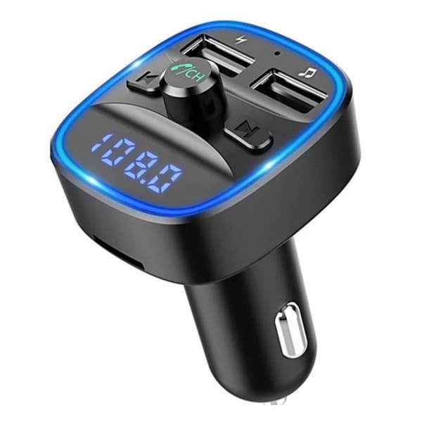 Bluetooth FM-sändare, dubbla USB-portar med QC3.0, trådlöst handsfree-samtal för LED-skärm, bilradioadapter musikspelare