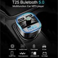 Miniatyrbild 2 av 4: T25 Trådlös Bluetooth 5.0 FM-sändare Dubbel USB Billaddare Handsfree MP3-spelare TF-kort
