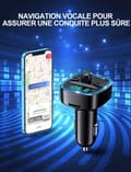 Miniatyrbild 6 av 6: Bluetooth-bil, FM-sändare Bluetooth 5.3 Radioadapter Trådlös Mp3-musikspelare, handsfreesamtal, Dubbel [J20]