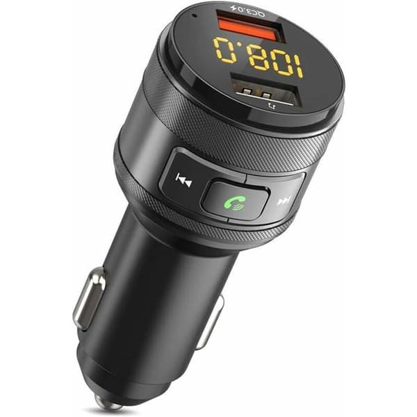 ZeaLife Bluetooth FM-sändare, Bluetooth 5.0 biladapter med QC 3.0 snabbladdningsport, Bluet billaddare