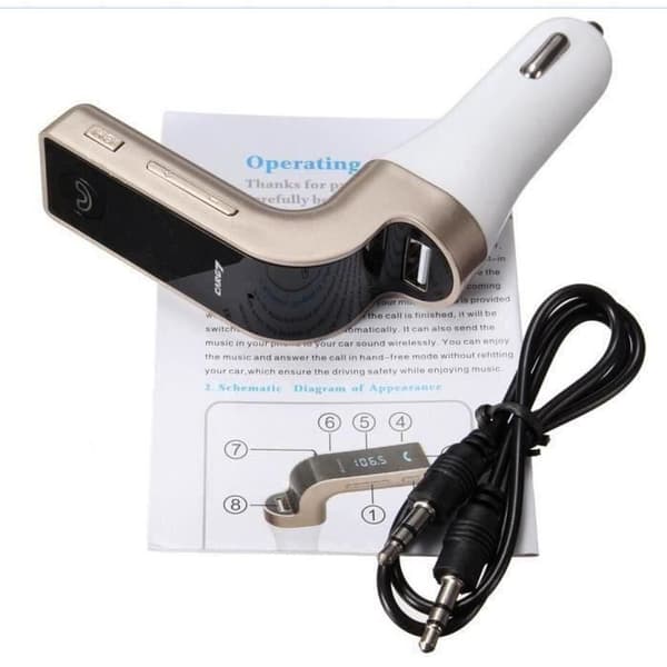Silver LCD Bluetooth trådlös bilsats FM-sändare MP3-spelare TF USB-skivladdare Go70164