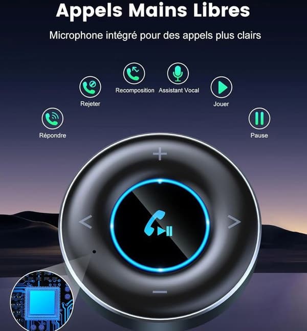 Bluetooth-adapter 5,3 Bil - Bilhandsfree Bluetooth - Bluetooth-mottagare Jack 3,5mm - för Stereo Högtalare