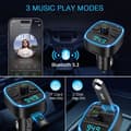 Miniatyrbild 5 av 6: FM-sändare Bluetooth 5.3, Avancerad Bluetooth Kit Bil, Dubbel USB-portar med QC3.0, Trådlös handsfree-samtal för skärm