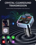 Miniatyrbild 4 av 6: FM-sändare Bluetooth Bil, Bluetooth 5.3 Cigarettändare FM Radio Sändare, Snabb Billaddare PD 30W &amp; QC3.0 A