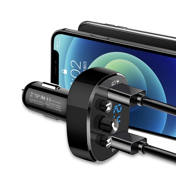 XO FM-sender med Bluetooth MP3 og USB-lading 15W