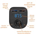 Miniatyrbild 2 av 4: Transmitter Laddare FM Bluetooth 5.0 Adapter Radio Musik Handsfree Samtal 2 USB-portar Bil Cigarettändare Phonillico®