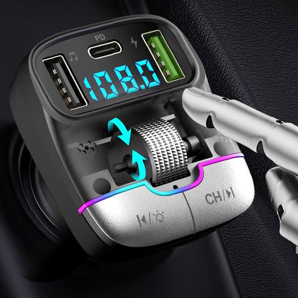TD® Bil MP3-spelare Ultrasnabbladdning Laddare Bluetooth-telefon, handsfree förlustfri ljudkvalitet