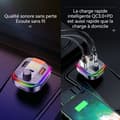 Miniatyrbild 4 av 4: FM-sändare - TD® - Bluetooth 5.2 - Dubbel USB-laddare - Handsfree - Stämningsbelysning