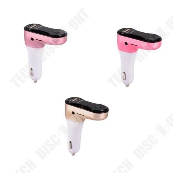TD® Bluetooth FM-sändare Bilradioadapter Handsfree trådlöst bilsats, cigarettändaruttaggare med dubbel USB