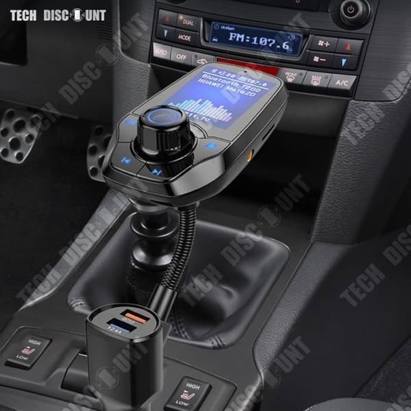Bluetooth FM-bilöverföringsare, handsfree, MP3 T26D / Färg stor skärm QC3.0 snabbladdning, FM-radio / MP3