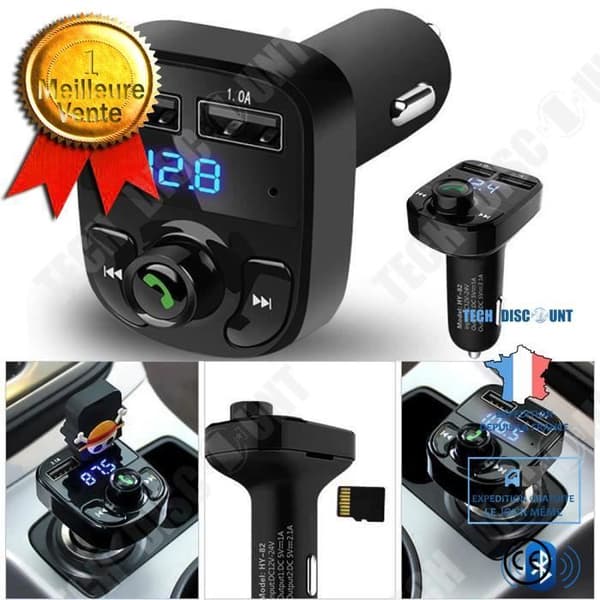 TD® FM-sändare Handsfree Trådlös Bluetooth för bil - Cigarettändare Billaddare - Handsfree Kit MP3,FM-spelare