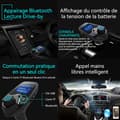 Miniatyrbild 3 av 4: TD® Bluetooth FM-sändare handsfree bilsats, billaddare med 2 USB-portar, 1,4" LCD-skärm, TF-USB-minne