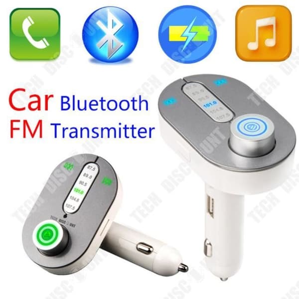 TD® Bluetooth FM-sändare kompatibel bil USB SD-kortläsare Trådlös laddare iPhone Smart handsfree FM-radio