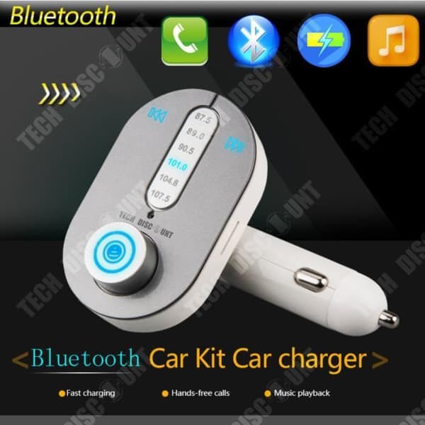 TD® Bluetooth FM-sändare kompatibel bil USB SD-kortläsare Trådlös laddare iPhone Smart handsfree FM-radio