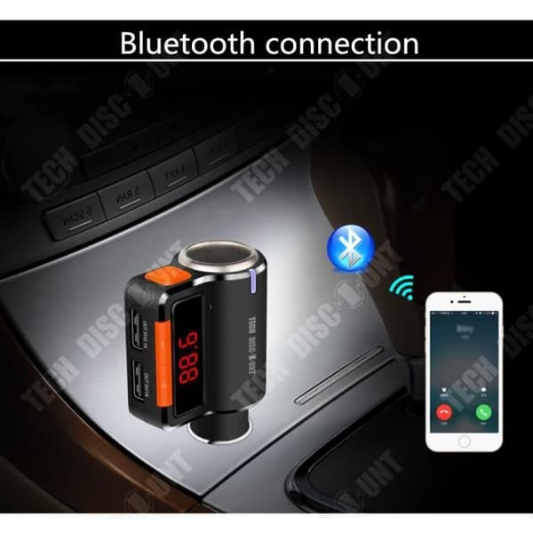 TD® Bluetooth Bil FM-sändare Cigarettändare Musik USB Trådlös telefonadapter Radioladdare MP3 Handsfree iPhone