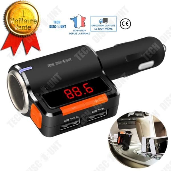 TD® Bluetooth Bil FM-sändare Cigarettändare Musik USB Trådlös telefonadapter Radioladdare MP3 Handsfree iPhone