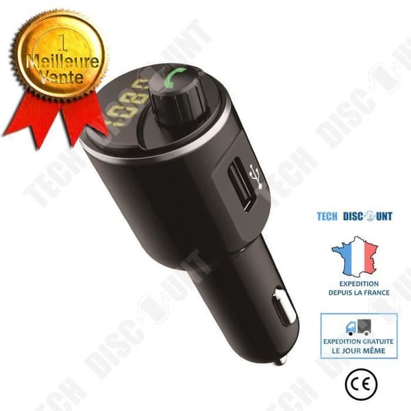 TD® FM-SÄNDARE med USB-laddningsport MP3-spelare Navigationsradio - Bil Bluetooth handsfreesändare