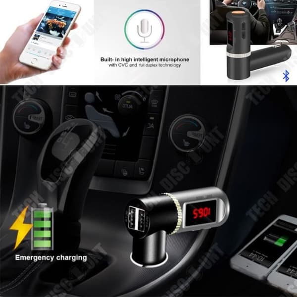 TD® FM-sändare Bluetooth power mp3-spelare Bil Handsfree Trådlös Radio Adapter Kit laddar telefoner