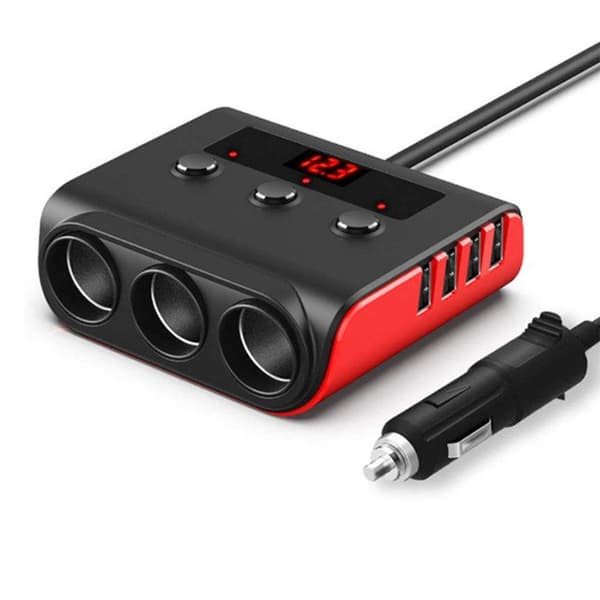 TD® cigarettändare 4 USB-portar Oberoende strömbrytare Multiskydd