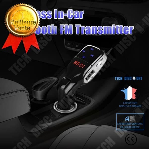 TD® Bluetooth trådlös adapter Billaddare FM-sändare i bil stereoradiomottagare MP3-spelare med samtal