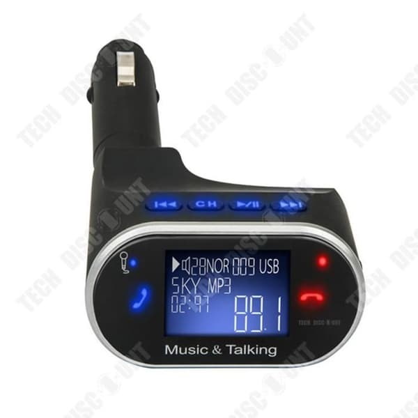 TD® LCD Bluetooth Car Kit MP3-spelare FM-sändare SD USB Handsfree-laddare med fjärrkontroll 5434