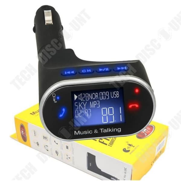 TD® LCD trådlös Bluetooth-bilsats MP3 FM-sändarmodulator Fjärrkontroll SD USB