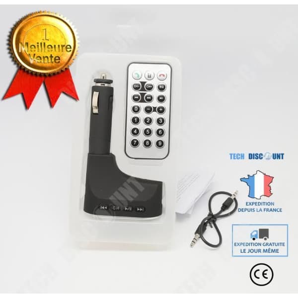 TD® LCD trådlös Bluetooth-bilsats MP3 FM-sändarmodulator Fjärrkontroll SD USB