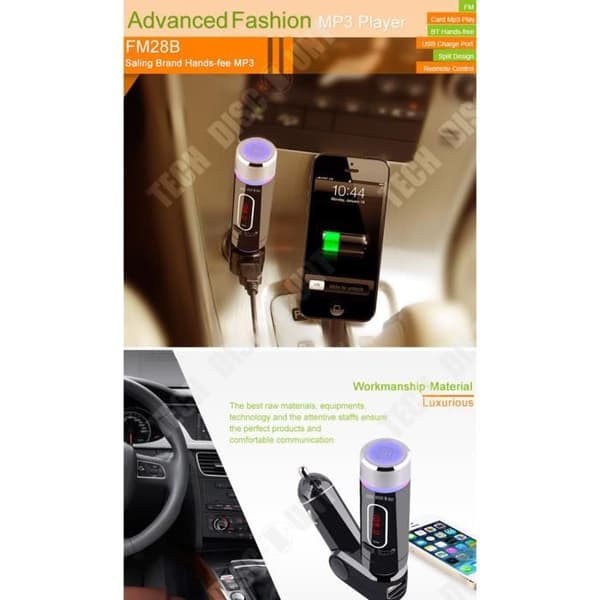 TD® Trådlös Bluetooth FM-sändare Bil Hem Musik Radio Adapter MP3 Laddare Handsfree iPhone USB Cigarettändare